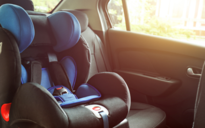 Removing stains from children’s car seats using the steam method.